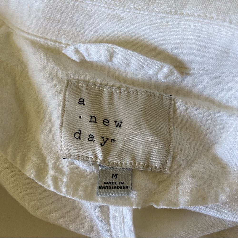 A New Day Linen Blend White Trench Coat - Picture 11 of 12
